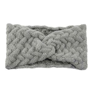 Knit Twist Earwarmer Headband - Gray